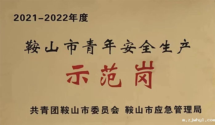ac米兰官方app下载标准版煤焦油与炭素材料研究中试班组荣获“鞍山市青年安全生产示范岗”荣誉称号